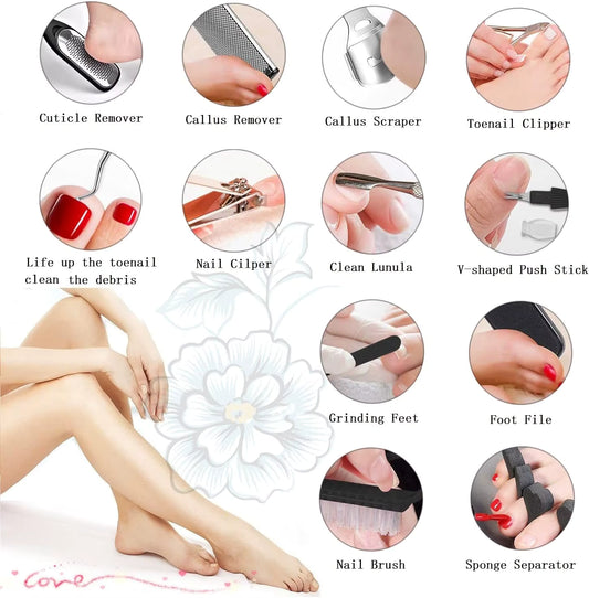 Stainless Steel Pedicure Kit – Foot File & Callus Remover