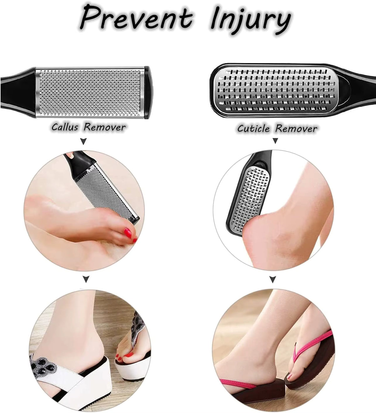 Stainless Steel Pedicure Kit – Foot File & Callus Remover