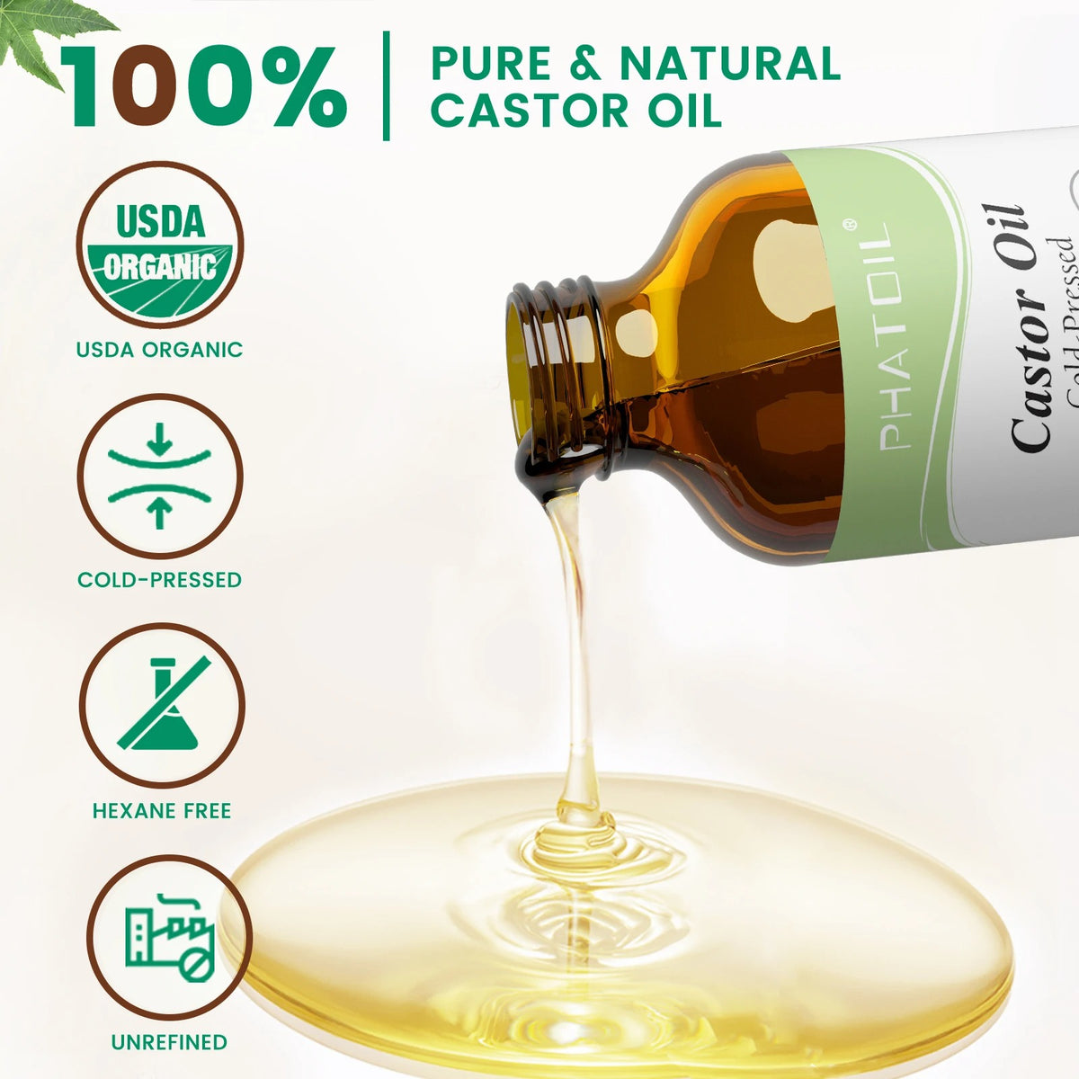 PHATOIL Castor Oil – 100% Natural, Cold-Pressed